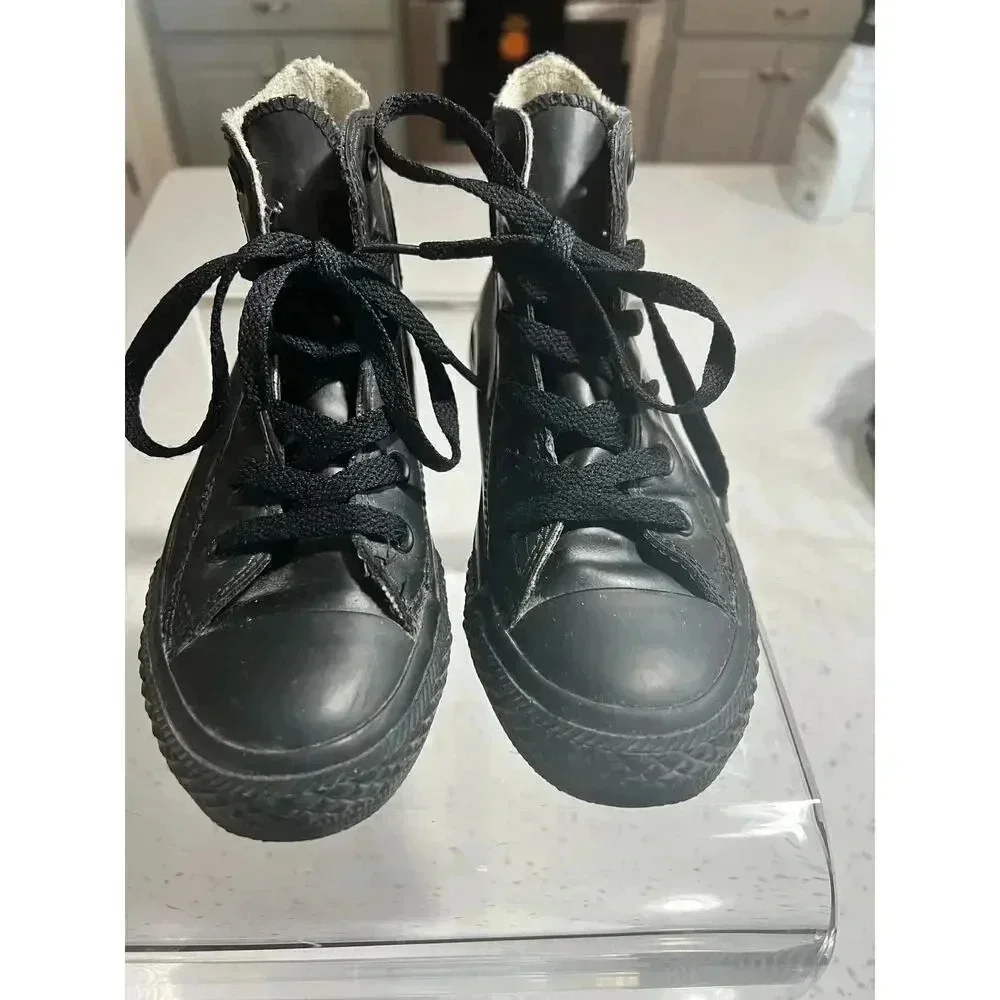 CONVERSE ALL STARS  faux leather hightop chuck taylor kids size 13